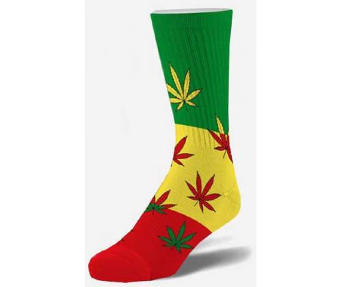 Κάλτσες Μακριές Cannabis Leaf (40-45) - Rasta Leaves - Τιμή: 4,20€