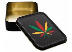 Μεταλλικό Κουτί Αποθήκευσης Rasta Leaves - 11x8cm