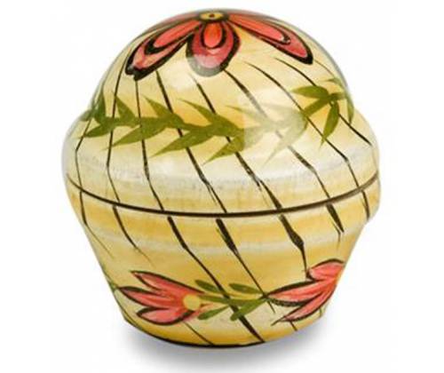 Ξύλινο Κουτί Αποθήκευσης Oval με Καπάκι Σχέδιο Yellow Flower - 3.5cm - Τιμή: 3,30€