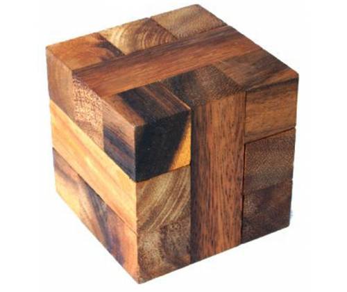 Ξύλινος Κατασκευαστικός Γρίφος Κλειδαριά Ασφαλείας (Cube Lock) - Τιμή: 11,00€