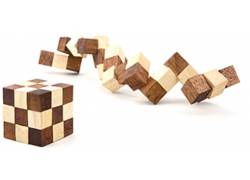 Ξύλινος Κατασκευαστικός Γρίφος Λογικής Snake Cube Small
