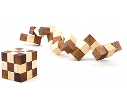 Ξύλινος Κατασκευαστικός Γρίφος Λογικής Snake Cube Small - Τιμή: 6,00€