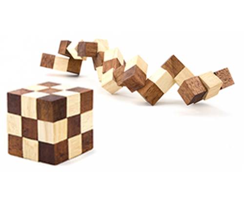 Ξύλινος Κατασκευαστικός Γρίφος Λογικής Snake Cube Medium - Τιμή: 10,00€