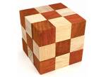 Wooden Construction Logic Puzzle Snake Cube Orange