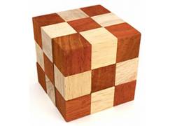 Ξύλινος Κατασκευαστικός Γρίφος Λογικής Snake Cube Orange