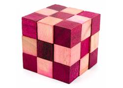 Ξύλινος Κατασκευαστικός Γρίφος Λογικής Snake Cube Red