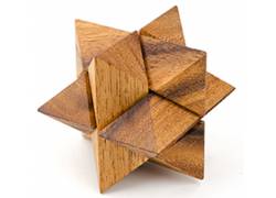 Ξύλινος Κατασκευαστικός Γρίφος Λογικής Star Puzzle