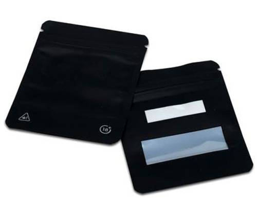 Σακουλάκι Ασφαλείας Zip All Black με Παράθυρο - 100x80mm - Τιμή: 0,35€