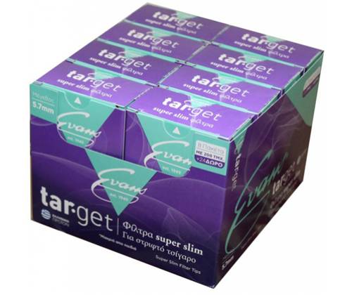 EVANS Tar-Get Φιλτράκια - Super Slim 224τεμ. - Συσκευάσία 8τεμ. - Τιμή: 4,24€