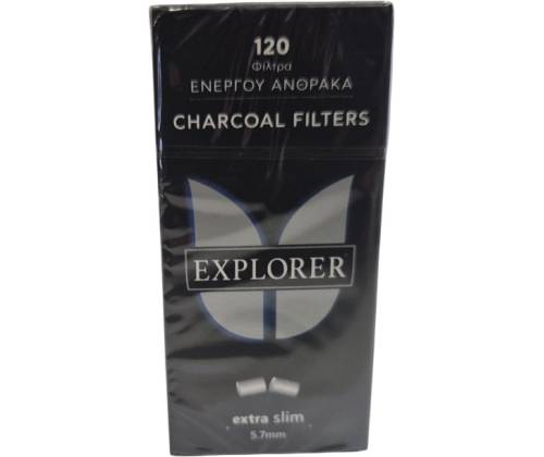 Explorer Charcoal Carbon Filters - Extra Slim 120f. - 20pcs. - Price: 19,20€