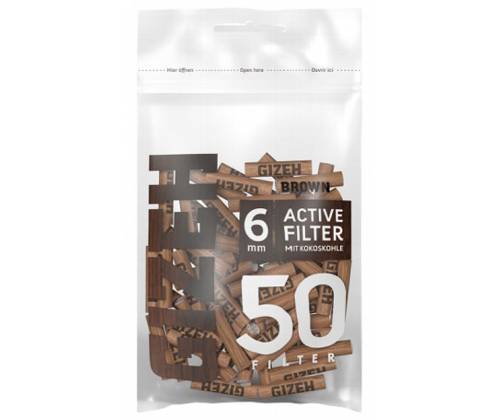 Φίλτρο Gizeh Extra Slim 50 Ενεργού Ανθρακα 6mm Bag - Brown - Τιμή: 8,90€