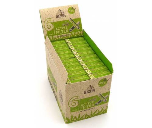 Φίλτρο Gizeh Extra Slim 10 Ενεργού Ανθρακα από Κέλυφος Καρύδας 6mm - Hemp - Τιμή: 5,90€