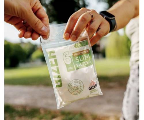 Gizeh Φιλτράκια Βιοδιασπώμενα Bio Slim σε Σακουλάκι 6mm - 20τεμ - Τιμή: 13,60€