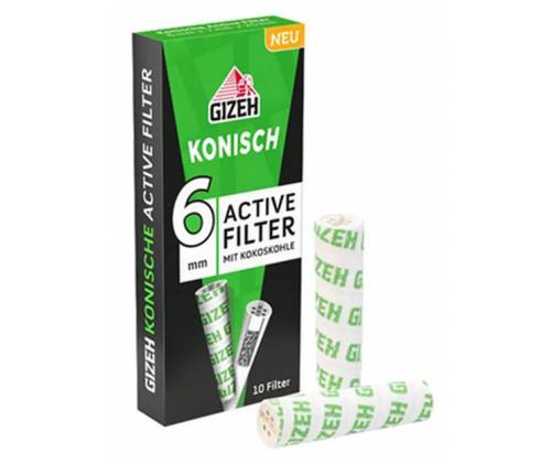 Φίλτρο Gizeh Extra Slim 10 Ενεργού Ανθρακα 6mm - Green - Τιμή: 1,60€