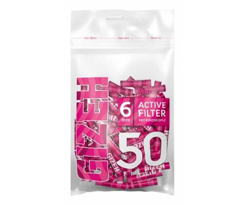 Φίλτρο Gizeh Extra Slim 50 Ενεργού Ανθρακα 6mm Bag - Ροζ - Τιμή: 8,90€
