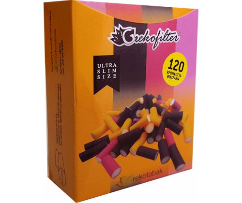 GrekTabac Φιλτράκια - Πολύχρωμα - Ultra Slim - Τιμή: 0,42€