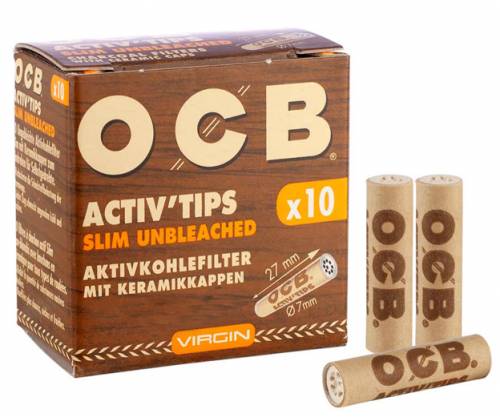 Filter OCB Slim Unbleached 10 Activated Carbon 7mm -  Price: 2,00€