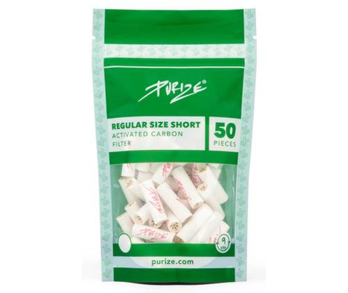 Φίλτρο Purize Regular Short 50 Ενεργού Ανθρακα 9mm - Λευκό Κοντό - Τιμή: 10,90€