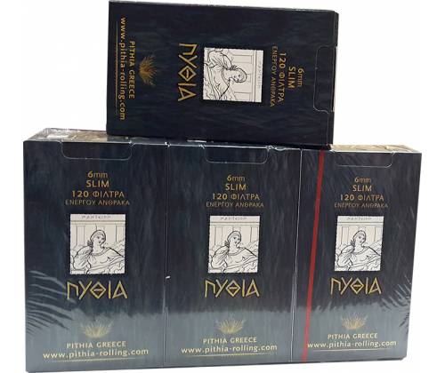 ΠΥΘΙΑ Φιλτράκια  Άνθρακας - Slim 6τεμ. - Τιμή: 3,50€