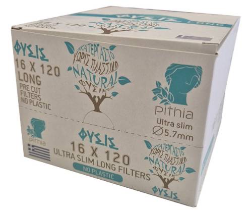 PYTHIA Ultra Slim Filters PHYSICS Long Raw Long Without Plastic 120f. - 16pcs. - Price: 10,00€