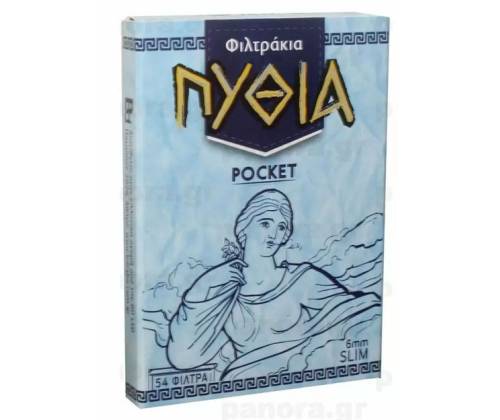 PYTHIA Filters Blue Pocket 60 pcs. - Slim 6.0mm with Gift Paper - Price: 0,44€