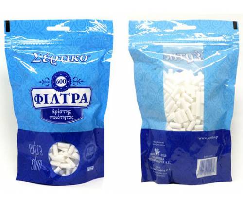Sertiko Filters Tips Extra Slim Bag 600 pcs. + Gift Rolling Papers - Price: €1.75
