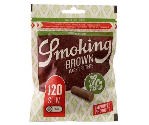 Smoking Φιλτράκια Ακατέργαστο Slim 6mm 100% Bio - 120φ. - Τιμή: 1,45€
