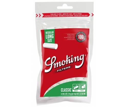 Smoking Φιλτράκια Regular 8mm Long Size 100φ - Τιμή: 0,95€