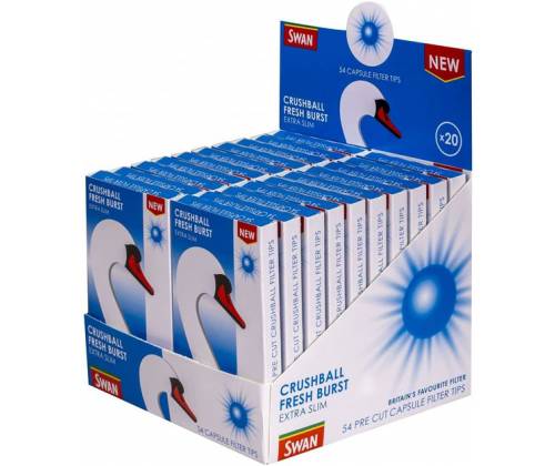 Swan Φιλτράκια - Crushball Fresh Burst - Κάψουλα Μέντας - Ultra Slim 54 φιλτρακια - 20τεμ. - Τιμή: 31,00€