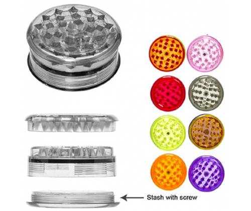 Grinder Τρίφτης Πλαστικός 60mm - 3 Parts (βιδωτή βάση) - Τιμή: 1,10€