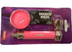 Atomic Πιπάκι με Grinder Τρίφτης Σίτες Σετ - Ροζ