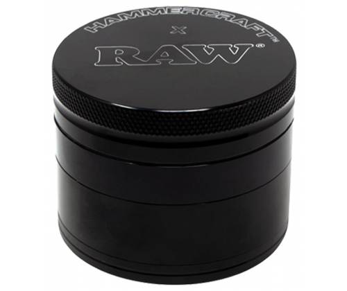Hammercraft X RAW Grinder Τρίφτης Αλουμινίου Medium 56mm - 4 Parts Black - Τιμή: 20,00€