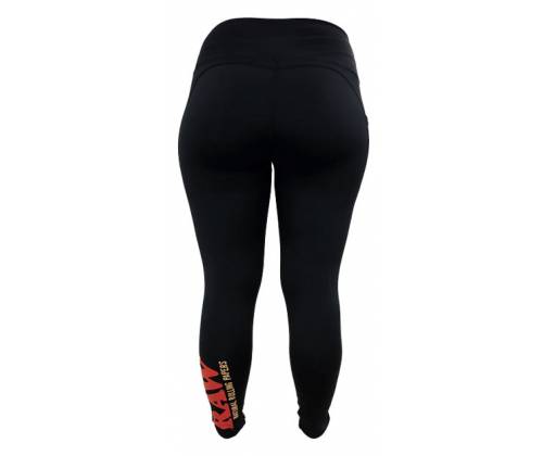 RAW High Waisted Leggings - Ελαστικό Κολάν Μαύρο - Τιμή: 39,90€