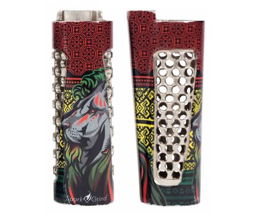 V-Syndicate Grinder - Θήκη για Αναπτήρα Clipper Μεγάλο | Spark & Grind Σχέδιο Lion - Τιμή: 11,90€