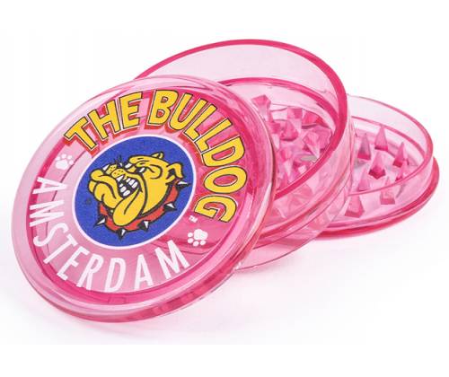 The Bulldog Amsterdam Grinder Transparent Plastic Pink 60mm - 3 Parts -  Price: 5,00€