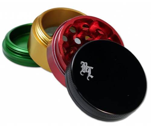 Black Leaf Grinder Rasta 49mm Aluminum - 4 Parts -  Price: 15,50€