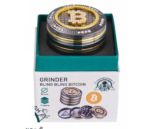 Grinder Bling Bitcoin 50mm Aluminum - 4 Parts -  Price: 18,90€