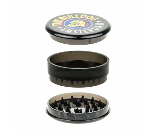 The Bulldog Amsterdam Grinder Διάφανο Πλαστικό Μαύρο 60mm - 3 Parts - Τιμή: 5,00€