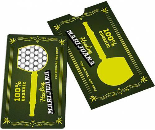 Μεταλλικό Credit Card Grinder - Σχέδιο Marijuana - Τιμή: 4,60€