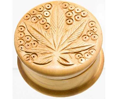 Grinder Τρίφτης Ξύλινο Leaf 50mm - 2 Parts - Τιμή: 3,50€