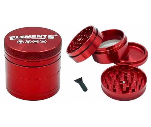 Elements Grinder Red Mini 38mm Aluminum - 4 Parts -  Price: 16,50€