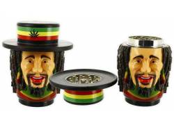 Ragga Μεταλλικό Grinder Τρίφτης 3D Rasta Man 43mm - 3 Parts