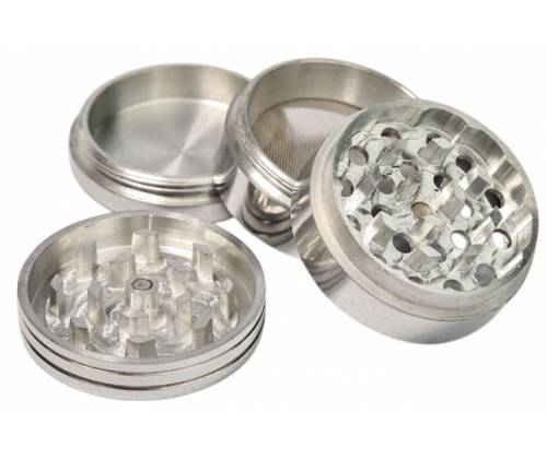 Grinder Metallic Silver 55mm - 4 Parts -  Price: 6,90€