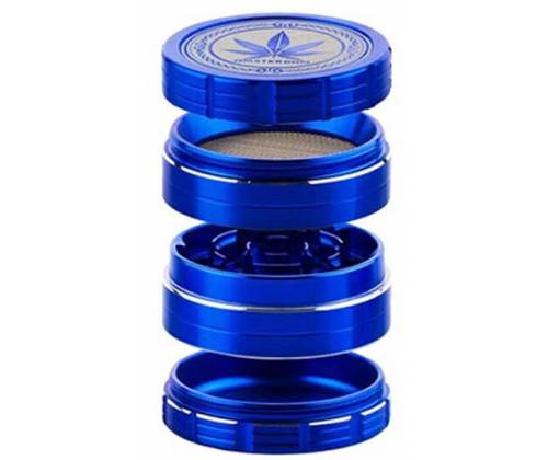 Amsterdam Grace Glass Aluminum Grinder Blue 50mm - 4 Parts -  Price: 13,50€