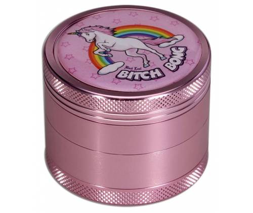 Grinder 50mm Aluminum Bitch Bong Pink Design - 4 Parts -  Price: 17,50€
