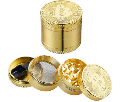 Grinder Metal Champ Bitcoin Gold 40mm - 4 Parts - Price: 12,50€