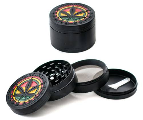 Grinder Metallic Black Leaf Embossed 50mm - 4 Parts - Price: 16,30€