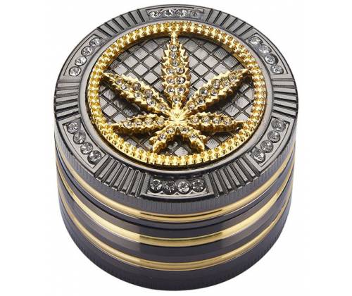 Grinder Bling Leaf 50mm Aluminum - 4 Parts - Price: 19,90€