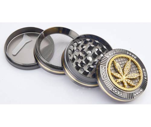 Grinder Bling Leaf 50mm Aluminum - 4 Parts - Price: 19,90€