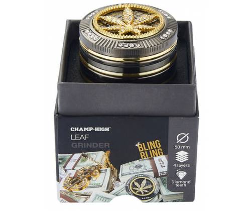 Grinder Bling Leaf 50mm Aluminum - 4 Parts - Price: 19,90€